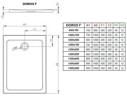Brodzik prostokątny Radaway Doros F 130x80 Stone biały