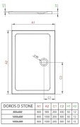 Brodzik prostokątny płytki Radaway Doros D 100x90 Stone biały