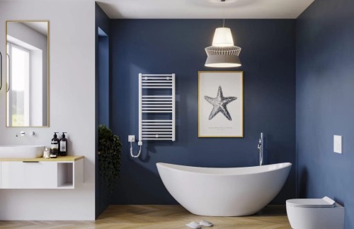 Grzejnik łazienkowy elektryczny Eltop Elektro biały 92x50 Luxrad