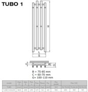 Grzejnik łazienkowy dekoracyjny Radeco Tubo 1 162x29cm kolor