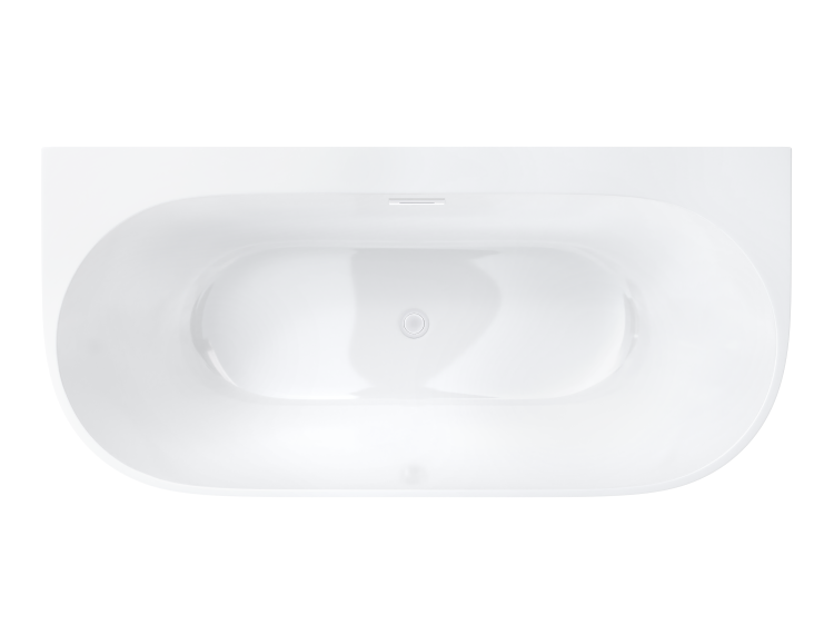 Wanna przyścienna wolnostojąca corsan e030 mono 150 cm z szeroką krawędzią i wykończeniem białym