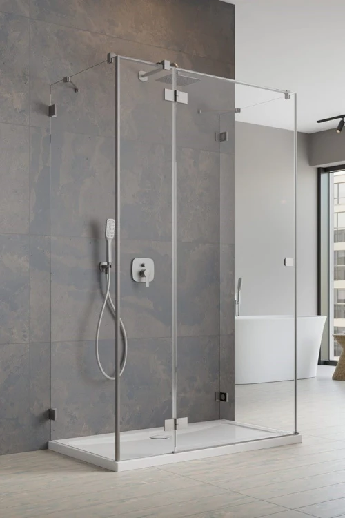 Kabina prysznicowa Essenza Pro Brushed Nickel KDJ+S Radaway lewa nikiel