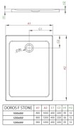Brodzik prostokątny Radaway Doros F 120x80 Stone biały
