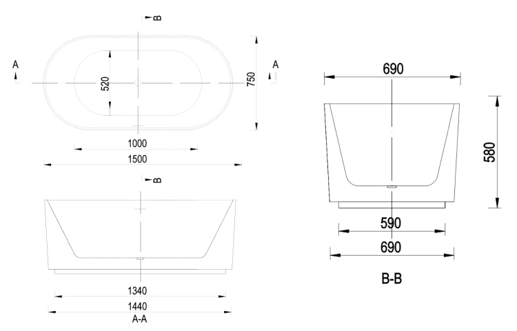 Wanna wolnostojąca EMPORIA RIO 150x75x60
