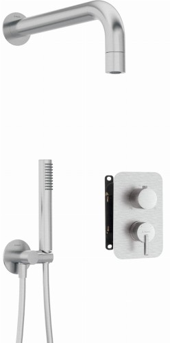 Zestaw prysznicowy z BOXem mieszaczowym stalowy Silia Deante