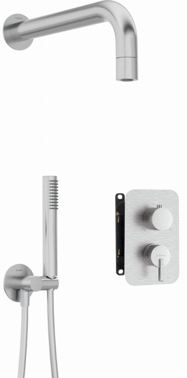 Zestaw prysznicowy z BOXem mieszaczowym stalowy Silia Deante