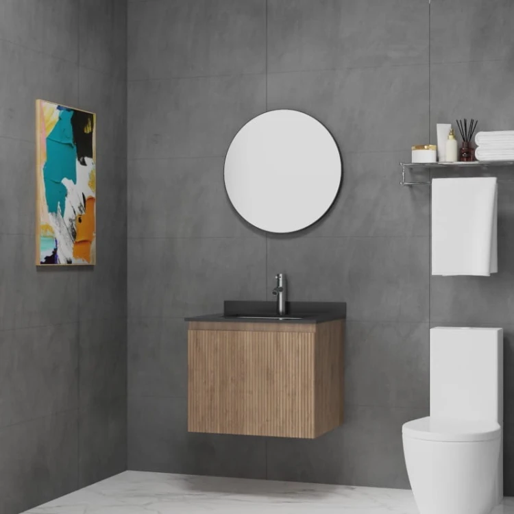 Szafka wisząca z blatem i umywalką Irvine Wood 600 Lavita