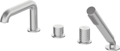 Bateria wannowa 4-otworowa stal szczotkowana Silia Hexa Deante