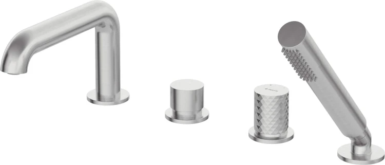 Bateria wannowa 4-otworowa stal szczotkowana Silia Hexa Deante