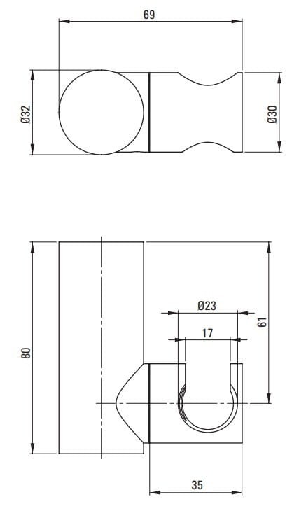 Uchwyt punktowy słuchawki mosiężny Round Deante złoto szczotkowane