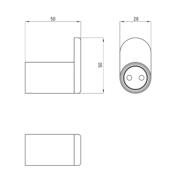 Deante Round Haczyk pojedynczy Chrom