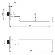 Zestaw prysznicowy podtynkowy z wylewką wannową złoty Arnika Deante