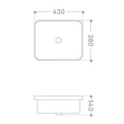 Umywalka wpuszczana w blat intero 430x380x140 mm z korkiem chrom