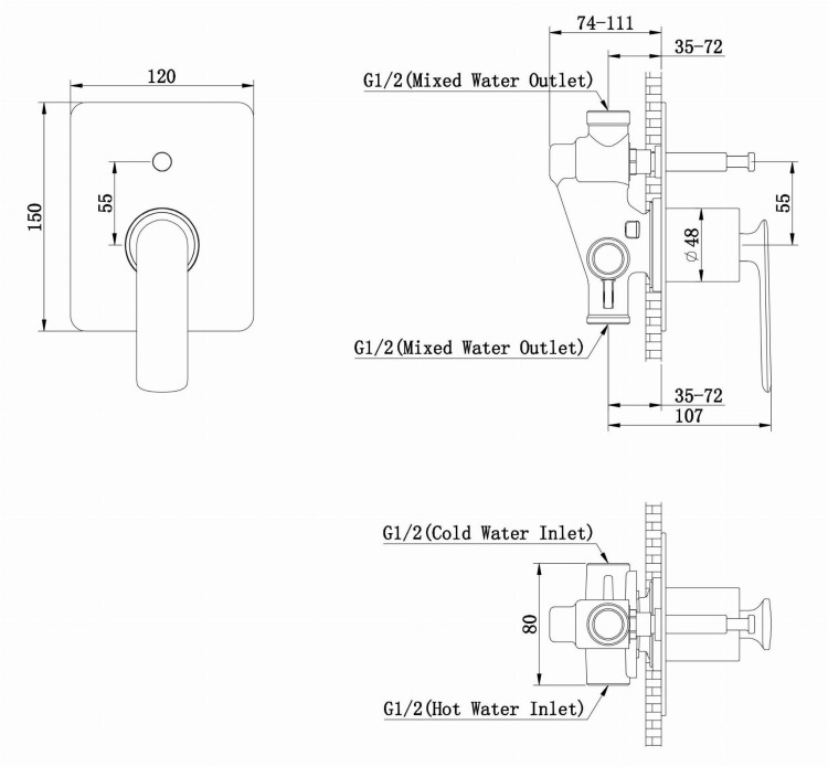 Zestaw prysznicowy Experience Black KOHLMAN QW210EBR25
