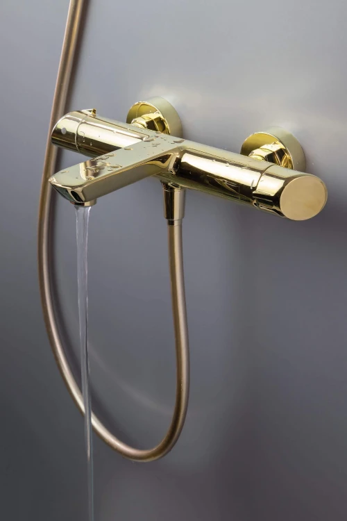 Bateria wannowa ścienna Arnika Deante złota