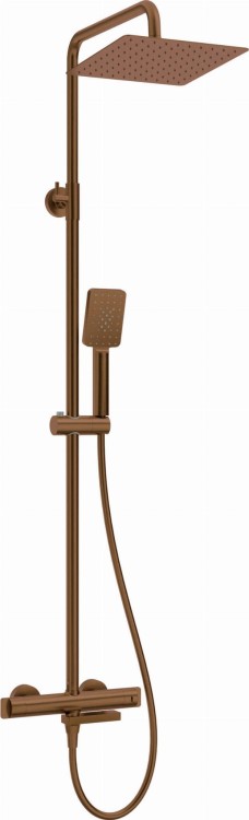 Deszczownica z baterią wannową szczotkowany brąz Therm Deante