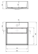 Umywalka granitowa nablatowa 40x40 z maskownicą Correo Deante