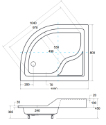 Brodzik asymetryczny lewy Besco MAXI-PMD 100x80x24