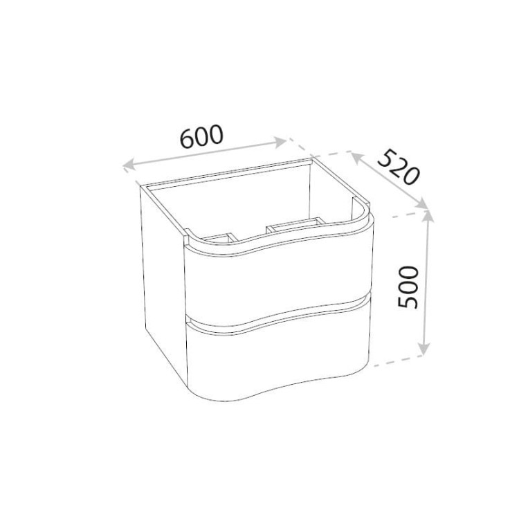 Szafka wisząca z umywalką szklaną Ontario White 600 Lavita
