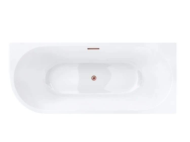 Wanna narożna corsan intero prawa 170 cm z wykończeniem różowe złoto