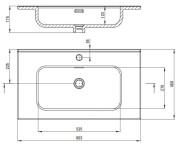 Umywalka ceramiczna wpuszczana biała 80x46 Tubo Deante