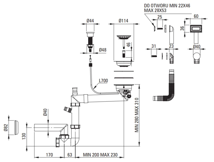 Zlewozmywak granitowy magnetyczny szary metalik Magnetic Deante