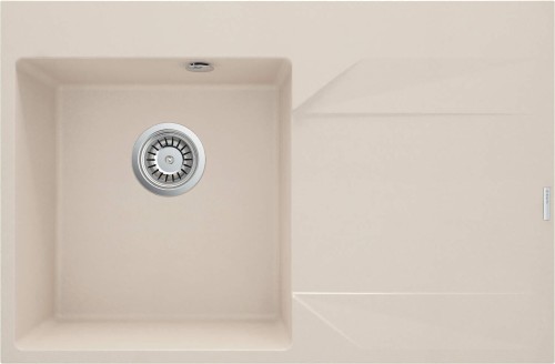 Zlewozmywak granitowy 1-komorowy prawy beżowy Evora Deante