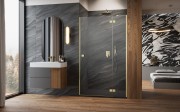 Drzwi prysznicowe Radaway Essenza Brushed Gold DWJ prawe