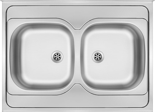 Zlewozmywak 2-komorowy bez ociekacza - dekor Tango Deante