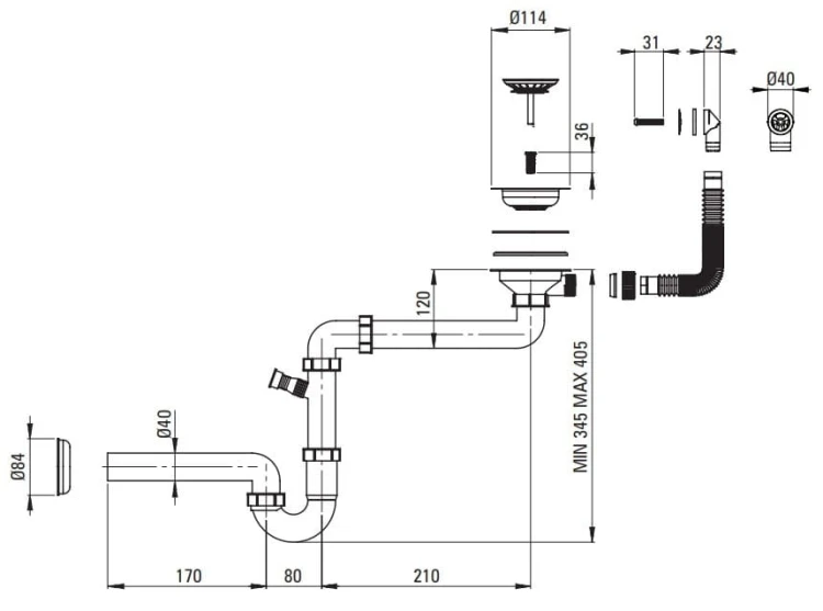 Zlewozmywak granitowy 1-komorowy Corio Deante grafitowy