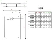 Brodzik prostokątny Radaway Doros F Compact 130x80 Stone antracytowy