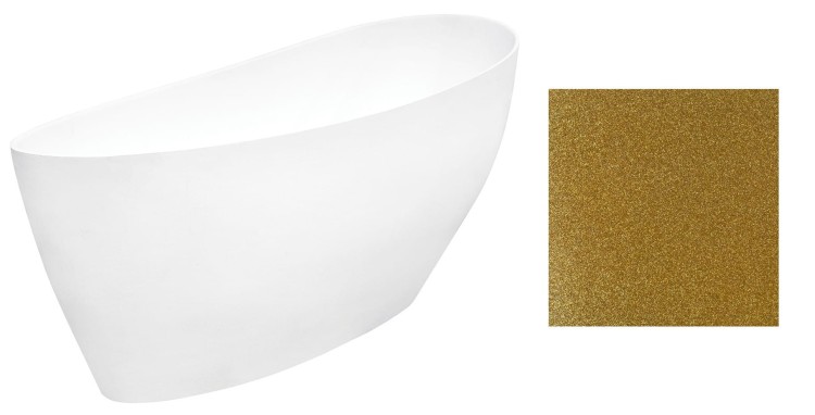 Wanna wolnostojąca Besco Keya Glam 165x70 złota