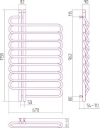 Grzejnik łazienkowy Sunerzha Furore Verso EU50 116x67cm złoty
