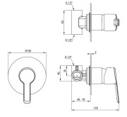 Zestaw prysznicowy podtynkowy chrom Arnika Deante