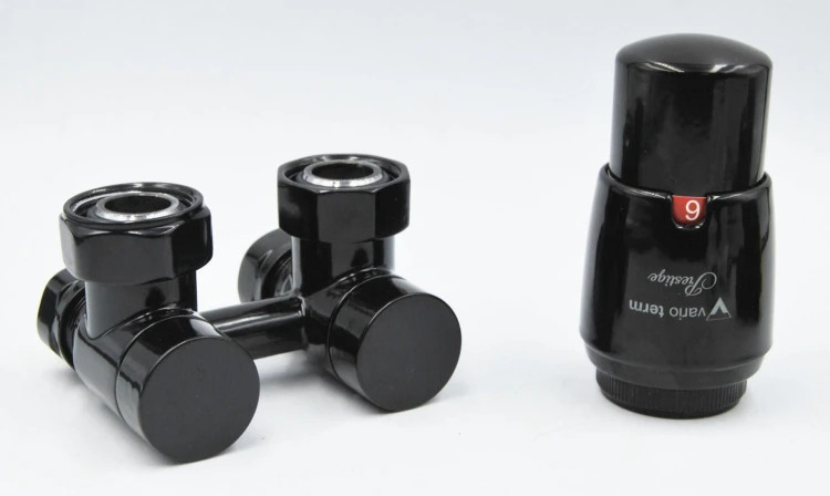 Zestaw zaworów Premium Exclusive Radeco kątowy czarny