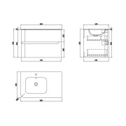 Szafka wisząca z umywalką szklaną Atlanta Black 800 Lavita
