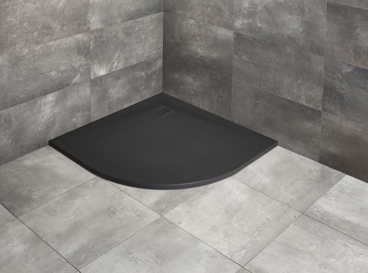 Brodzik czarny półokrągły Kyntos A 80x80 Black Radaway