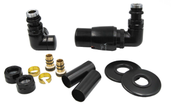 Zestaw zaworów termostatyczny Vision czarny Radeco lewy / prawy