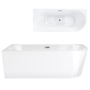 Wanna wolnostojąca narożna corsan intero 150 x 75 montaż lewostronny korek klik-klak chrom