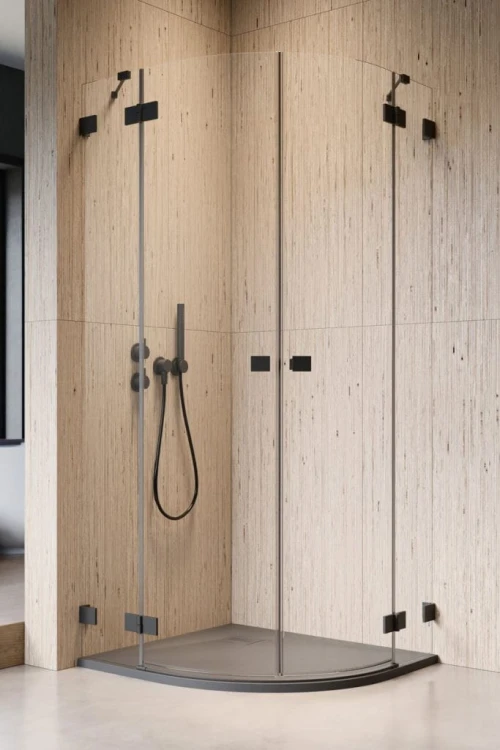 Kabina Radaway Essenza Pro Black PDD 90x90x200 szkło przejrzyste
