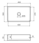 Umywalka kamienna nablatowa Etna mini AD naturalnie biały marmur