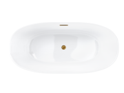 Wanna wolnostojąca corsan e026 salina 160 cm z wykończeniem złotym