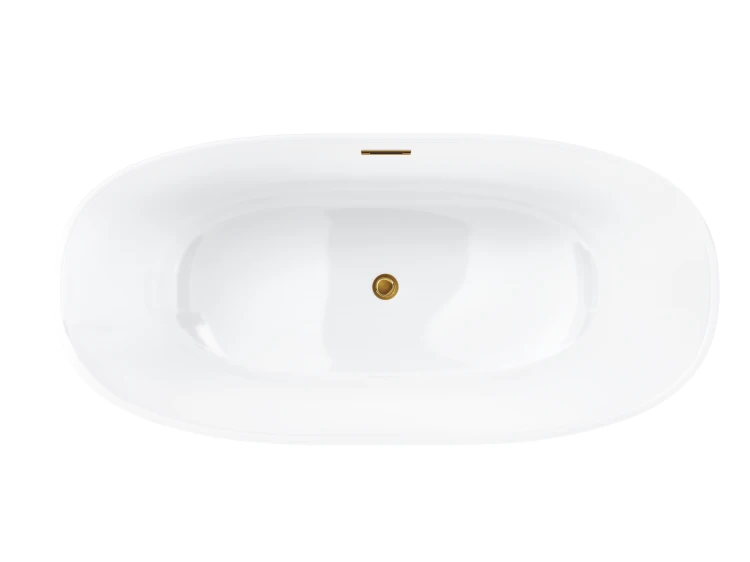 Wanna wolnostojąca corsan e026 salina 160 cm z wykończeniem złotym