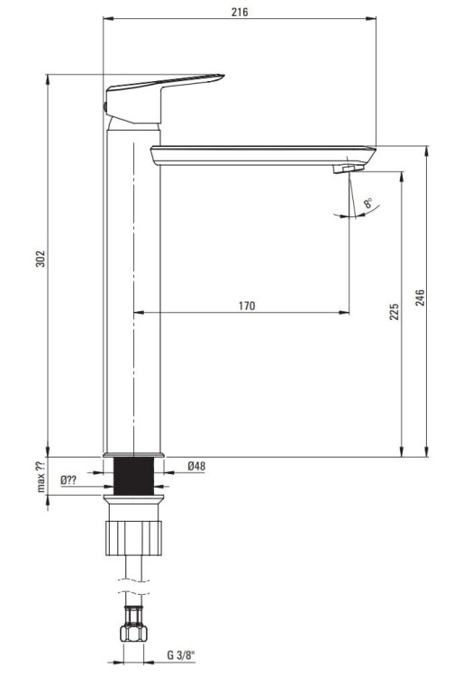 Bateria umywalkowa wysoka Arnika Deante złoto szczotkowane