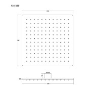 Deszczownica natryskowa corsan ango led chromowana kwadratowa