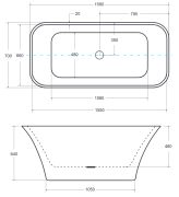 Wanna wolnostojąca Besco ASSOS GLAM 160x70 srebrna