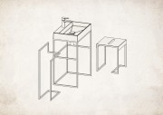 Taboret - stolik łazienkowy Mokko Deante ADMN51T
