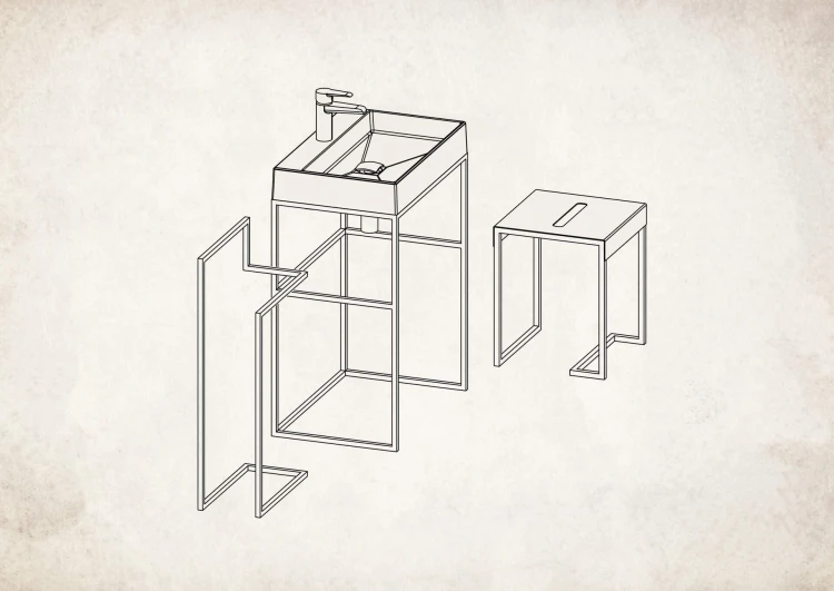 Taboret - stolik łazienkowy Mokko Deante ADMN51T