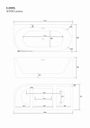 Wanna wolnostojąca narożna corsan intero 170 x 80 z szeroką krawędzią montaż prawostronny korek klik-klak grafit / gun metal