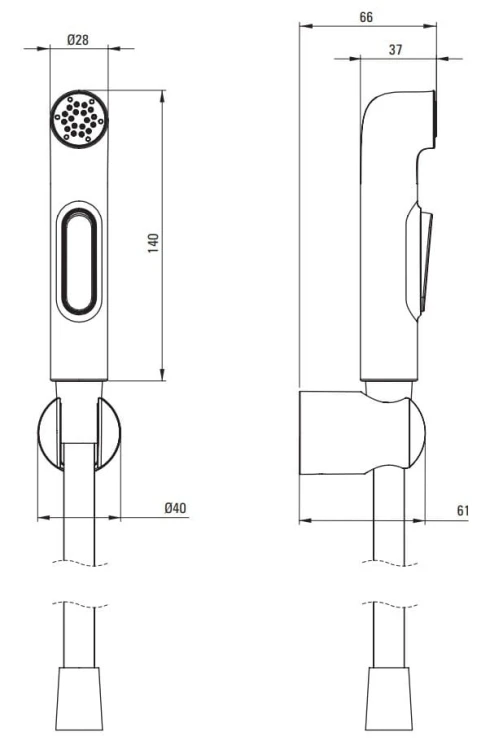 Zestaw bidetta punktowy chrom Deante
